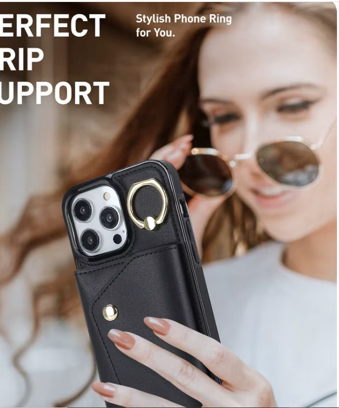 Coque luxueux Iphone_Portefeuille integré
