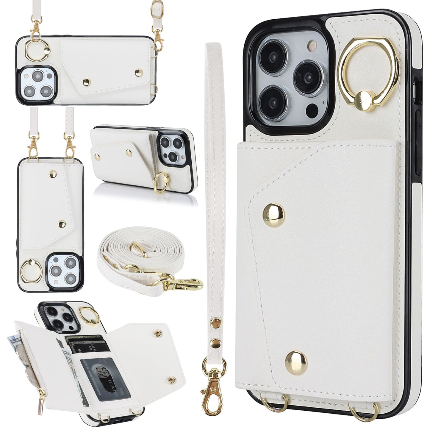 Coque luxueux Iphone_Portefeuille integré