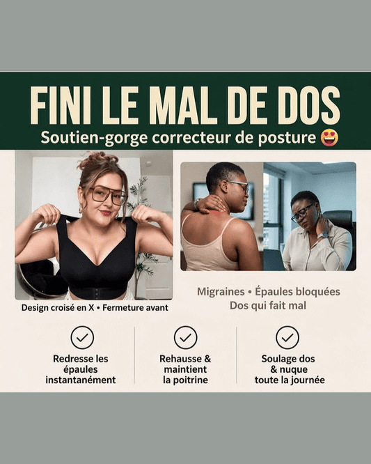 Soutien-gorge correcteur de posture — Fermeture avant & Dos croisé en X