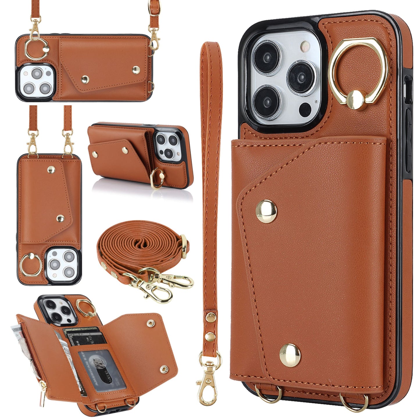 Coque luxueux Iphone_Portefeuille integré