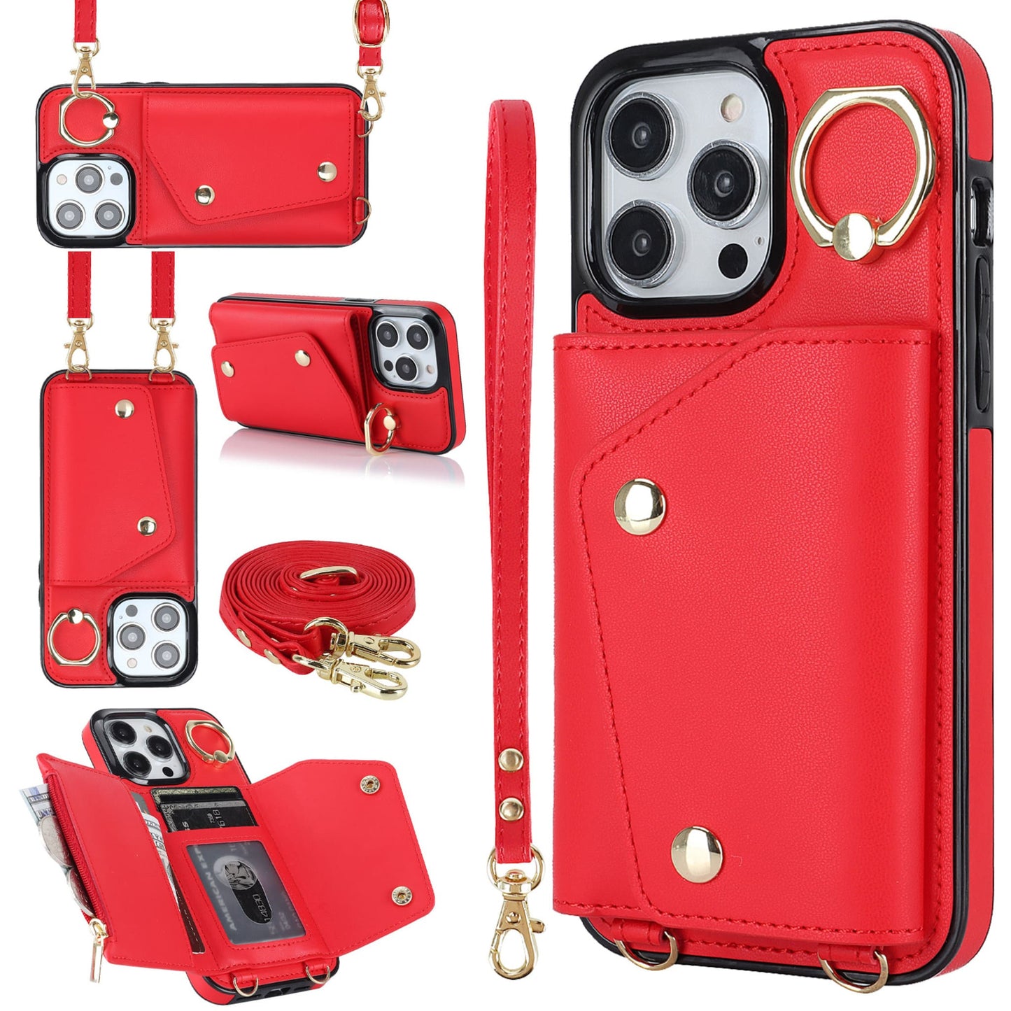 Coque luxueux Iphone_Portefeuille integré