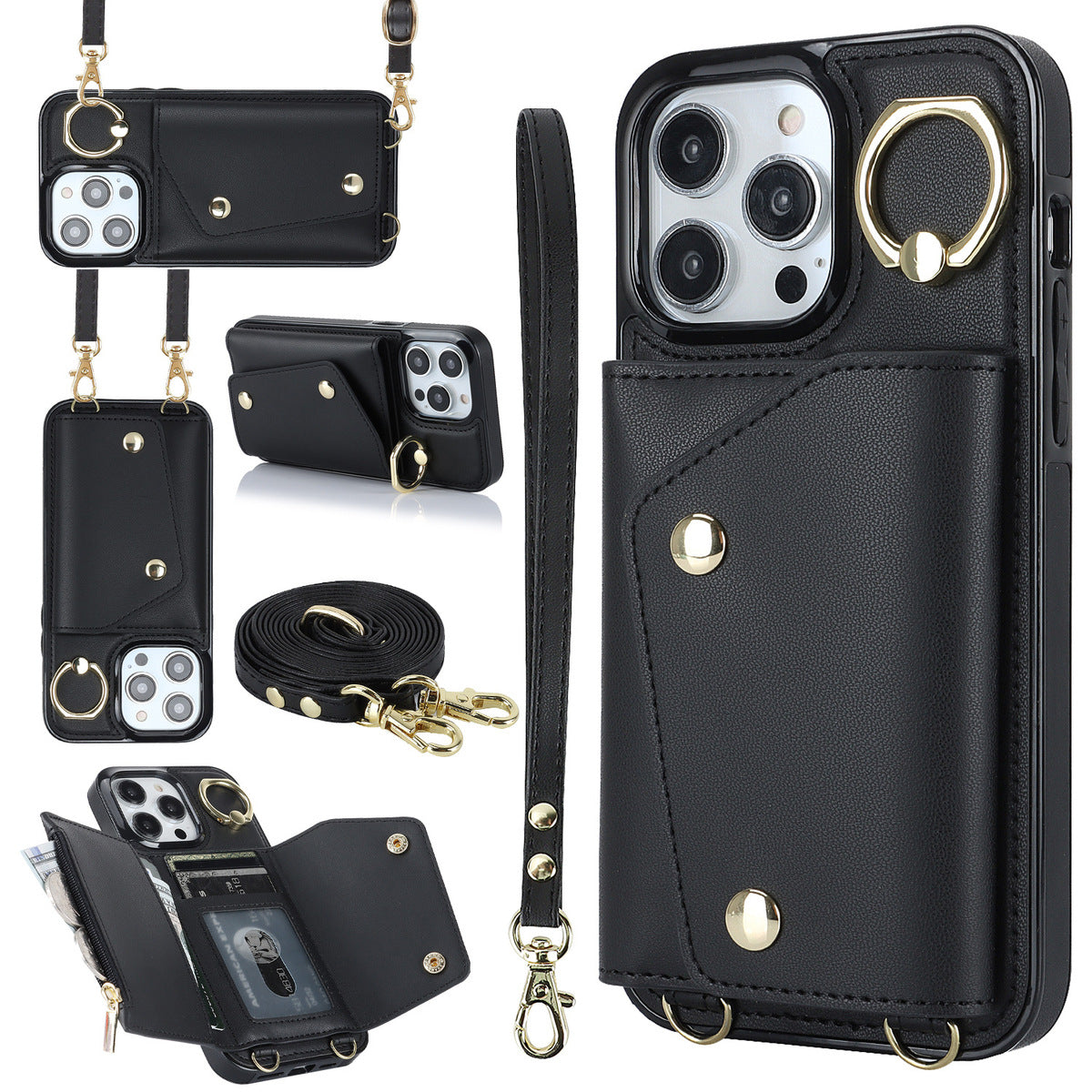 Coque luxueux Iphone_Portefeuille integré