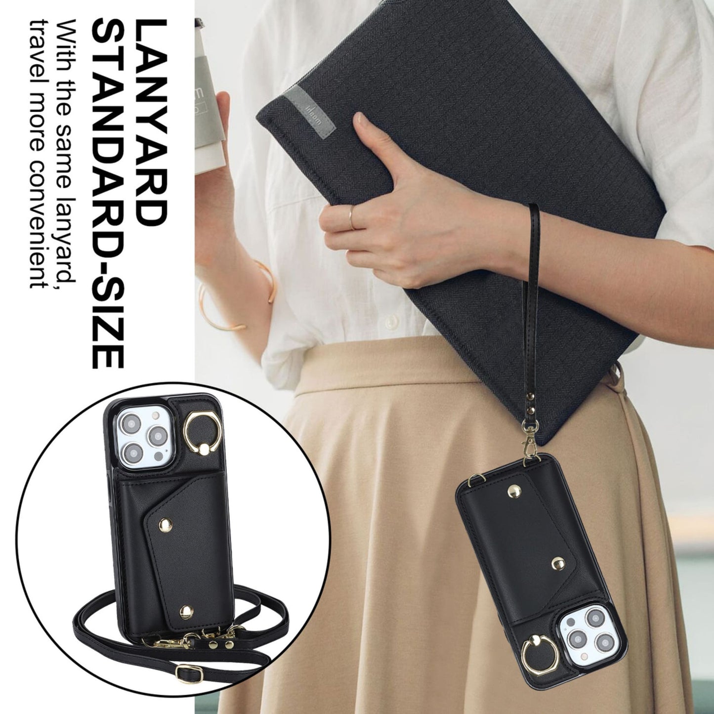 Coque luxueux Iphone_Portefeuille integré